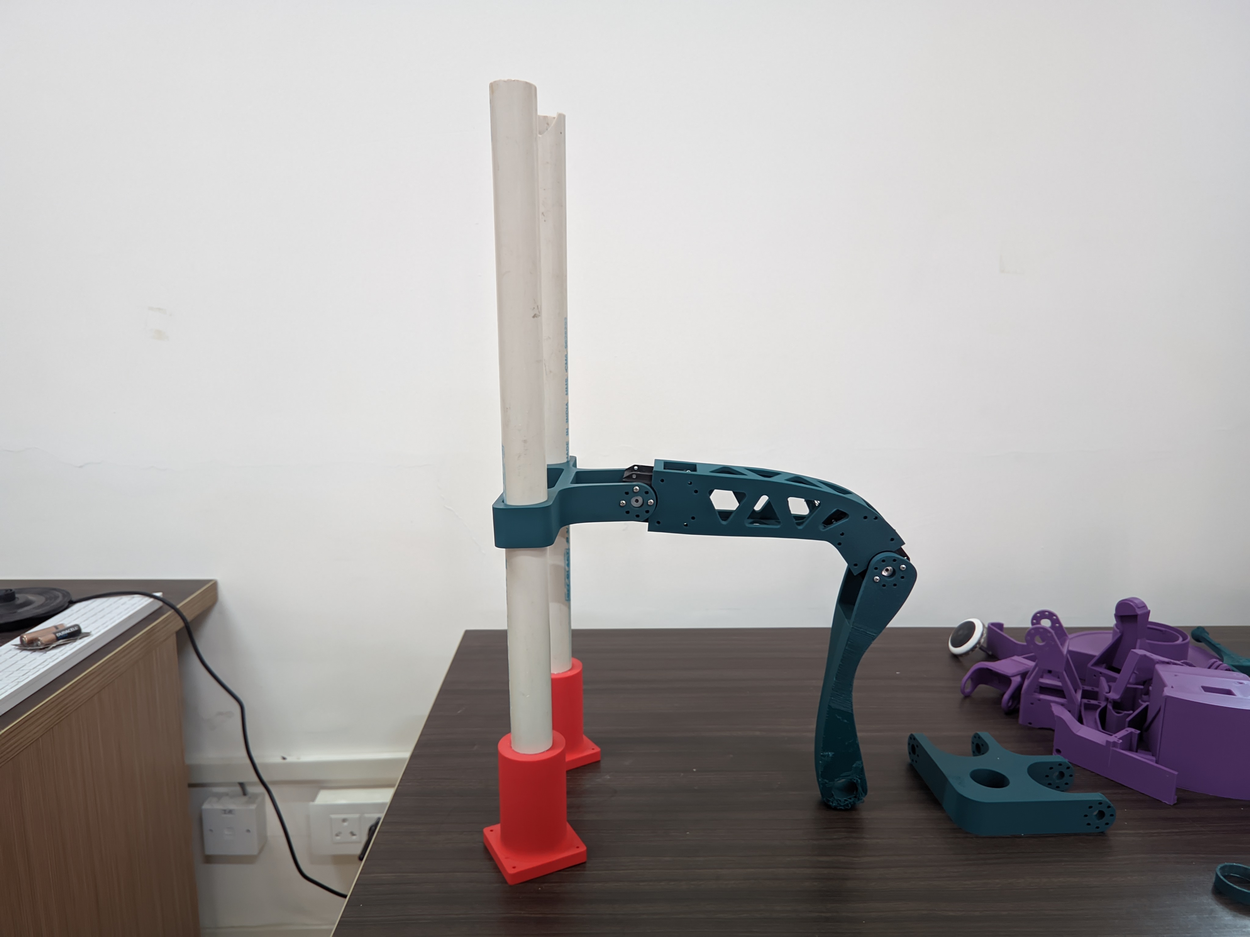 Quadruped leg mechanism assembly view